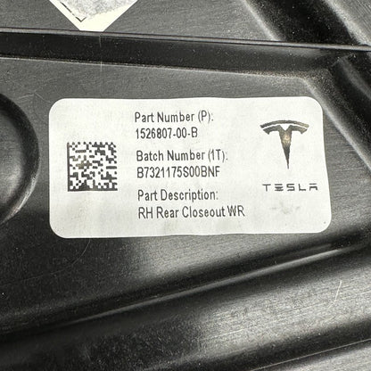 1526807-00-B TESLA MODEL Y DOOR CLOSEOUT PANEL ONLY RIGHT REAR 2020 21 22 2023 1526807-00-B