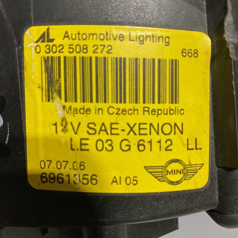 6961356 MINI COOPER HEADLIGHT RIGHT PASSENGER SIDE R56 2005 2006 2007 2008 XENON HID OEM