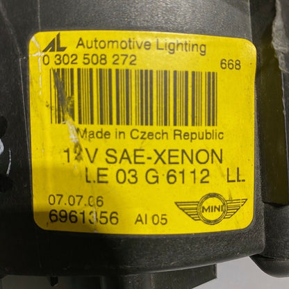 6961356 MINI COOPER HEADLIGHT RIGHT PASSENGER SIDE R56 2005 2006 2007 2008 XENON HID OEM