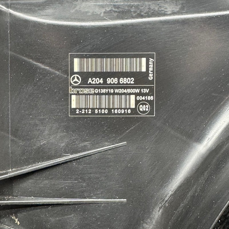 A2049066802 MERCEDES BENZ C250 COOLING RADIATOR FAN 2012 2013 2014 OEM A2049066802