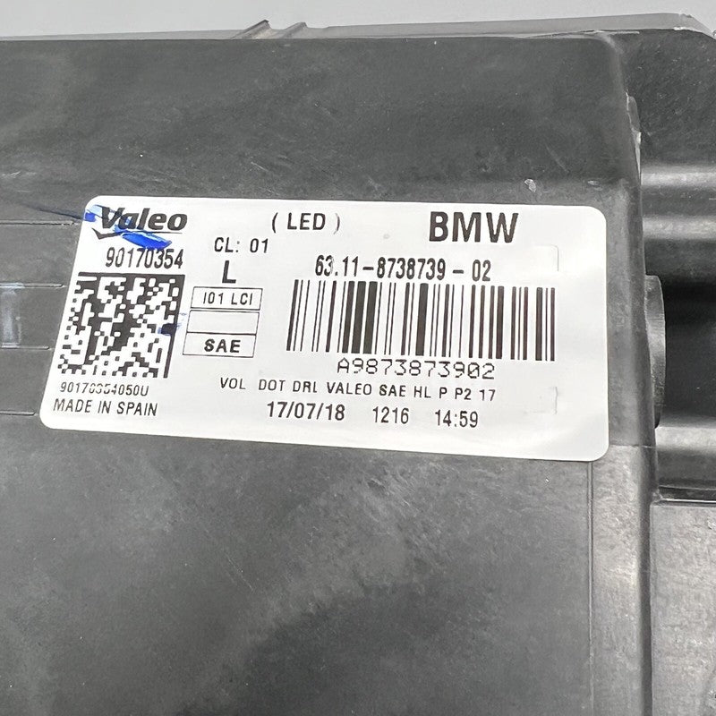 63118738739 BMW I3 HEADLIGHT LEFT DRIVER LED 2018 2019 OEM 63118738739