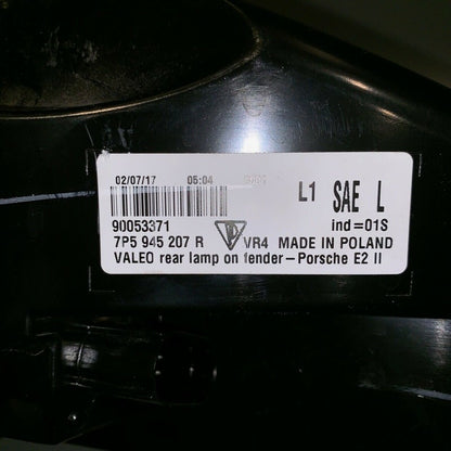 7P5945207R PORSCHE CAYENNE TAIL LIGHT LEFT DRIVER SIDE 2015 2016 2017 LED OEM