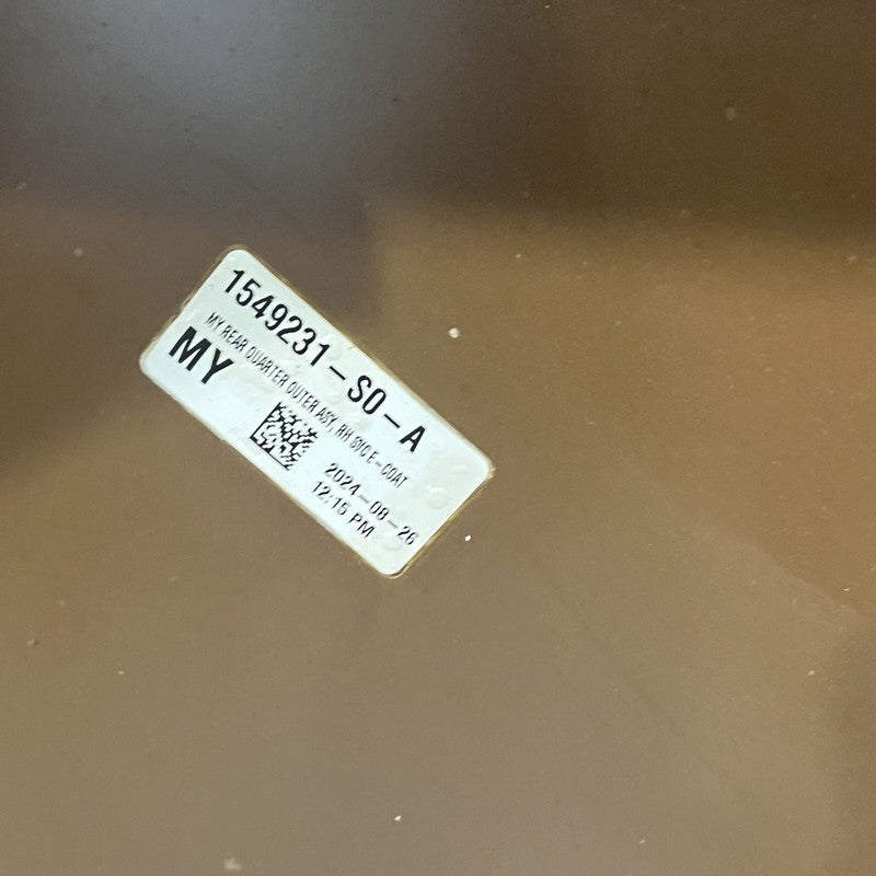 1549231-S0-A TESLA MODEL Y QUARTER PANEL RIGHT 2020 2021 2022 2023 2024 OEM 1549231-S0-A