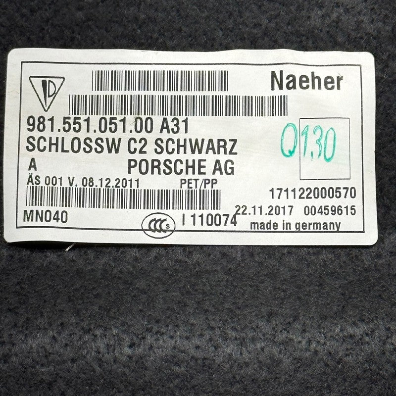 PORSCHE BOXSTER 981 FRONT INTERIOR CARPET TRIM 2013 2014 2015 2016 OEM