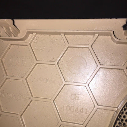 4H0863487A AUDI A8 S8 LEFT AND RIGHT REAR SHELF SPEAKER COVER 2014 2015 2016 TAN OEM