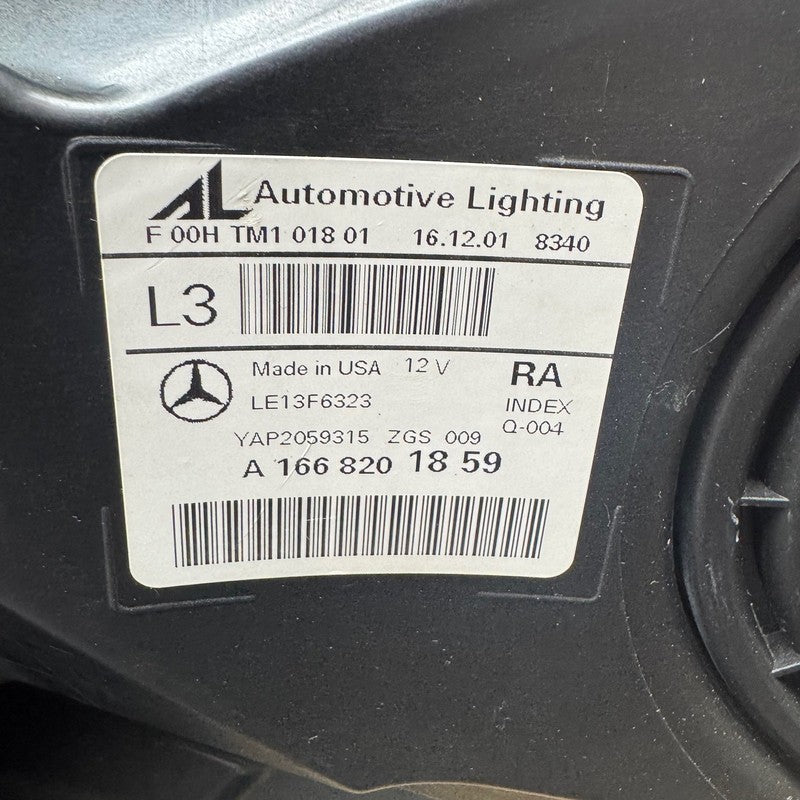 MERCEDES BENZ GLE350 HEADLIGHT RIGHT PASSENGER 2016 2017 2018 2019 HAL