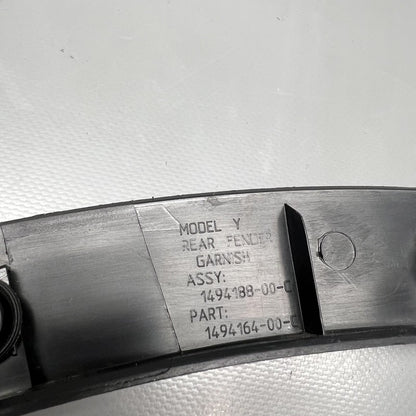 1494188-00-C TESLA MODEL Y WHEEL FLARE MOLDING RIGHT REAR 2020 2021 2022 2023 1494188-00-C