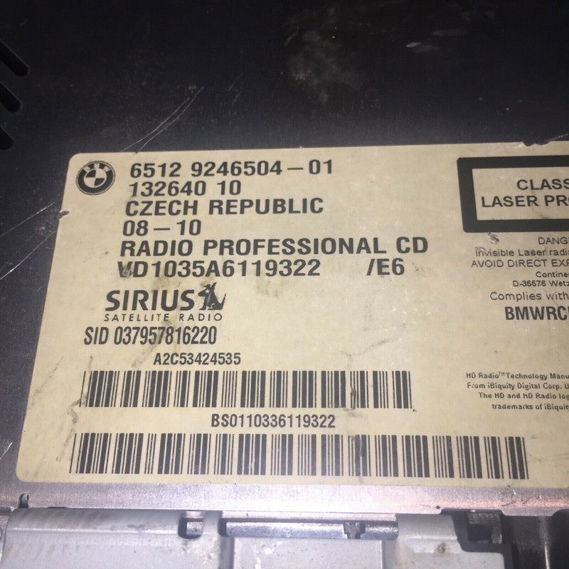 65129246504-01 BMW 328 335 2DOOR RADIO PROFFESIONAL SATELLITE CD PLAYER 2010 2011 2012 2013 OEM