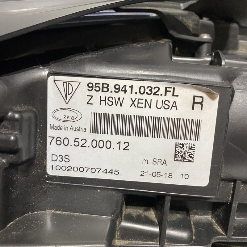 PORSCHE MACAN HEADLIGHT RIGHT PASSENGER XENON 95B941032FL 2015 2016 20