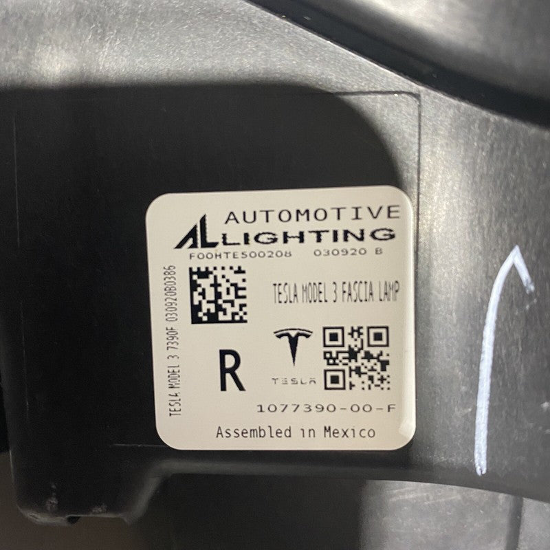 1077390-00-F TESLA MODEL 3 FOG LIGHT RIGHT PASSENGER 1077390-00-F 2017 2018 2019 2020 OEM