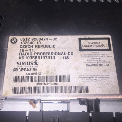 65129263474-02 BMW 128 135 E82 RADIO RECIEVER CD STERIO SIRUS 2010 2011 2012 2013 OEM