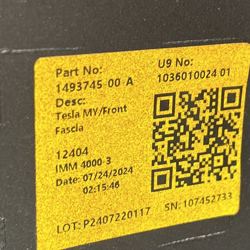 1493745-00-A TESLA MODEL Y FRONT BUMPER 2023 2024 NON SENSOR OEM 1493745-00-A
