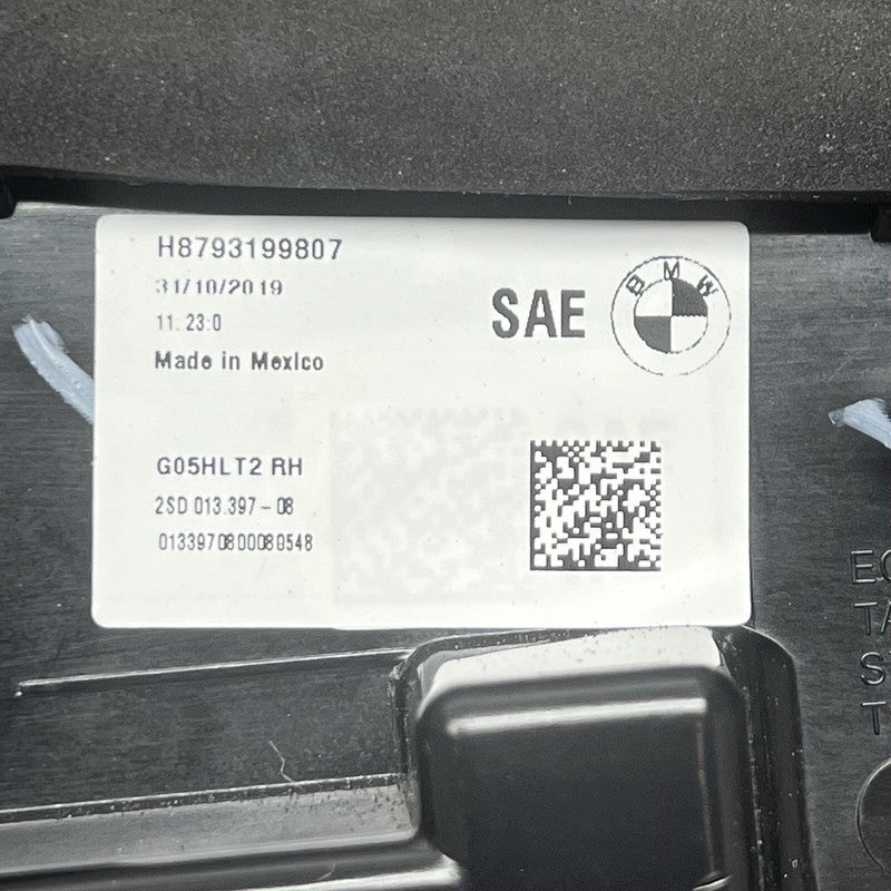 8793199807 BMW X5 TAIL LIGHT RIGHT PASSENGER INNER 2019 2020 2021 OEM 8793199807