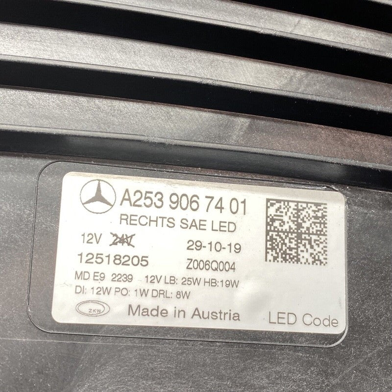 A2539067401 MERCEDES BENZ GLC 300 HEADLIGHT RIGHT PASSENGER A2539067401 2020 2021 2022 LED 
