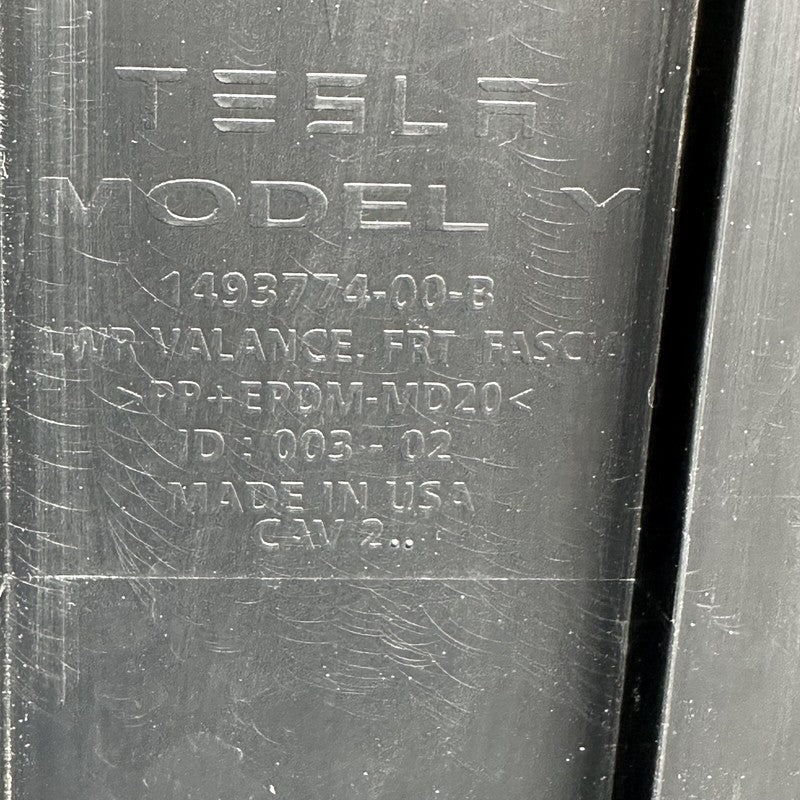 1493774-00-B TESLA MODEL Y FRONT BUMPER VALANCE 2020 2021 2022 2023 OEM 1493774-00-B