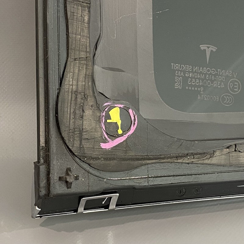 1034906-80-F TESLA MODEL X QUARTER GLASS LEFT REAR 1034906-80-F 2016 2017 2018 2019 2020 OEM