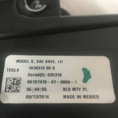 1034312-00-B TESLA MODEL X HEADLIGHT LEFT DRIVER 1034312-00-B 2015 2016 2017 2018 XENON OEM
