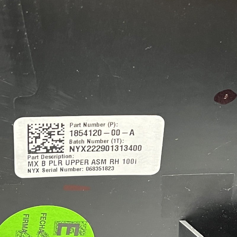 1854120-00-A TELSA MODEL X RIGHT B-PILLAR UPPER COVER 2021 2022 2023 OEM 1854120-00-A