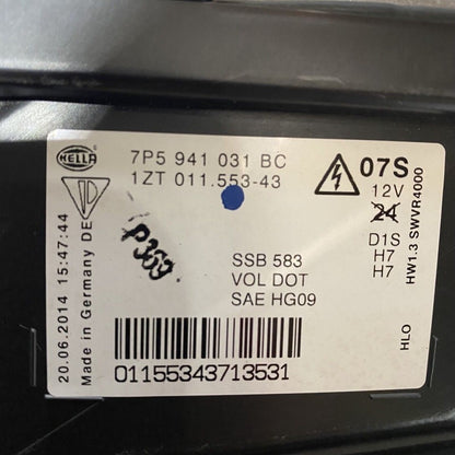 7P5941031BC PORSCHE CAYENNE HEADLIGHT LEFT DRIVER XENON 7P5941031BC 2011 2012 2013 2014 OEM