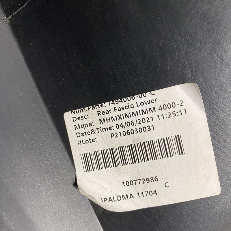 1494006-00-C TESLA MODEL Y REAR BUMPER DIFFUSER VALANCE 1494006-00-C 2020 2021 2022 OEM