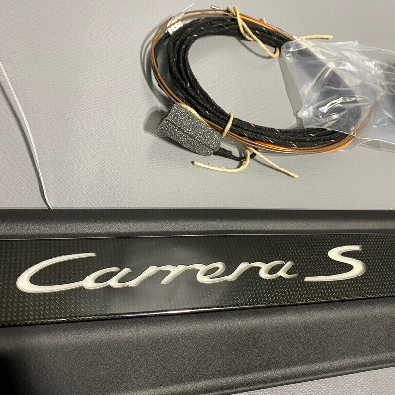 99104400031 PORSCHE 911 CORRERA S COUPE ILLUMINATED DOOR SILL 2012 2013 CONVERTIBLE OEM