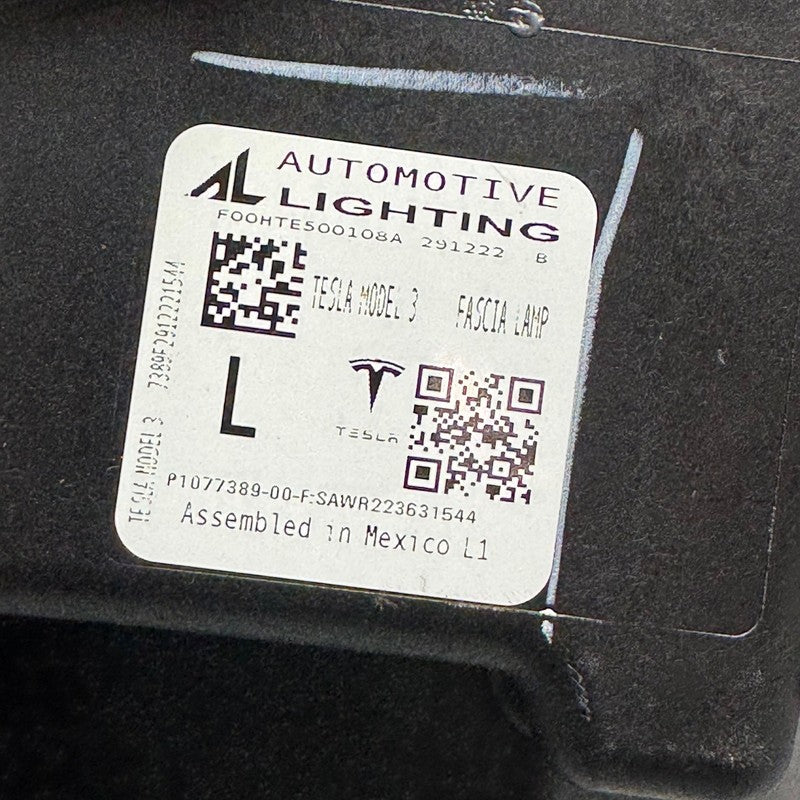 TESLA MODEL 3 FOG LIGHT LEFT DRIVER 2018 2019 2020 2021 2022 2023 2 PI