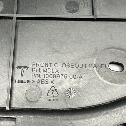 1009975-00-A TESLA MODEL X CLOSEOUT PANEL FRONT RIGHT 2016 2017 2018 19 2020 OEM 1009975-00-A