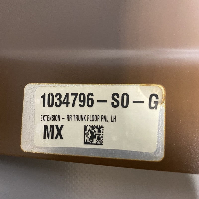 1034796-S0-G TESLA MODEL X EXTENSION LEFT REAR TRUNK FLOOR PANEL 2016 2017 18 2019 20 2021