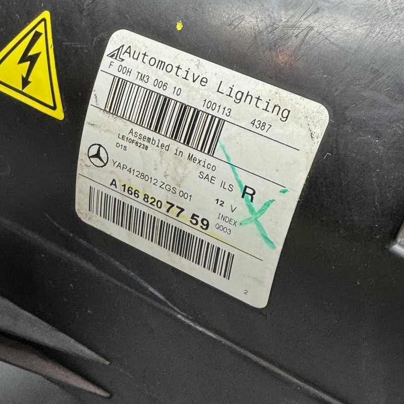 MERCEDES BENZ ML350 ML550 HEADLIGHT RIGHT PASSENGER 2012 2013 2014 201