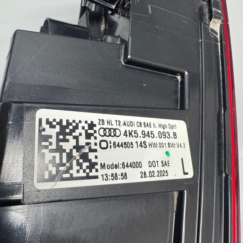 AUDI A6 INNER TAIL LIGHT LEFT DRIVER 2019 2020 2021 LED OEM 4K5945093B