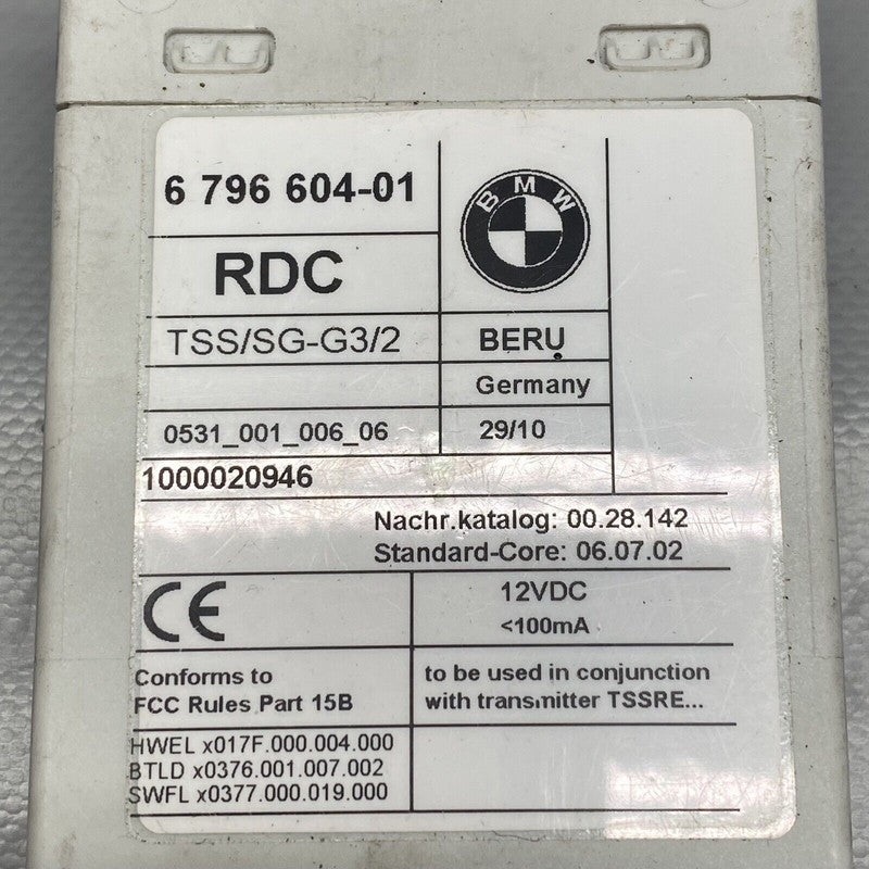 6796604-01 BMW 750 TIRE PRESSURE MONITOR 2009 2010 2011 OEM 6796604-01