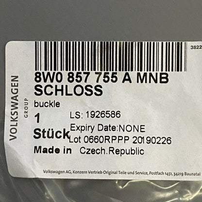 8W0857755A AUDI A4 ALLROAD SEAT BELT BUCKLE FRONT COUPE CONVERTIBLE 2017 2018 2019 OEM