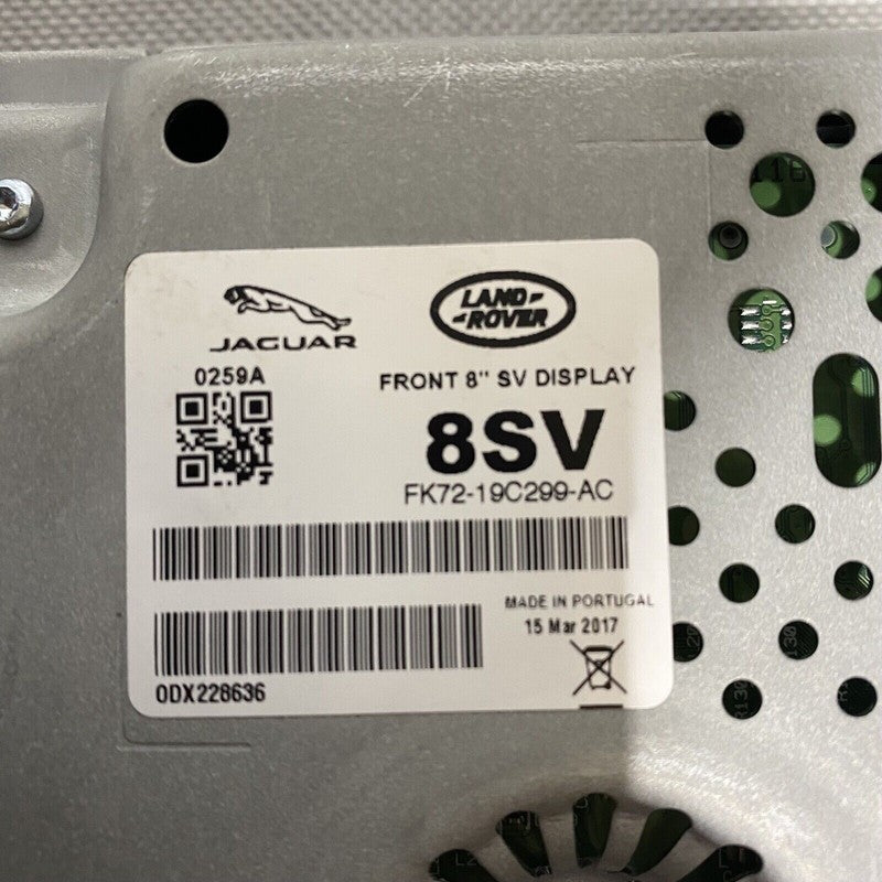 FK72-19C299-AC JAGUAR XE XF FRONT 8” SV DISPLAY 2016 2017 OEM FK72-19C299-AC