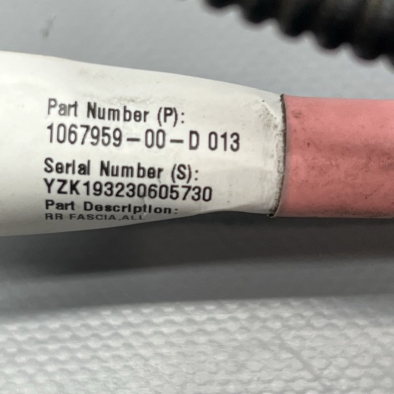 1067959-00-D TESLA MODEL 3 WIRE HARNESS REAR BUMPER PDC 2017 2018 2019 2020 2021 2022 2023 