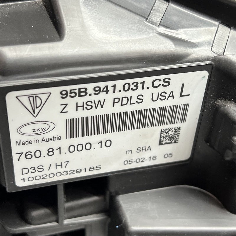 95B941031CS PORSCHE MACAN HEADLIGHT LEFT DRIVER BI-XENON 2015 2016 2017 OEM 95B941031CS