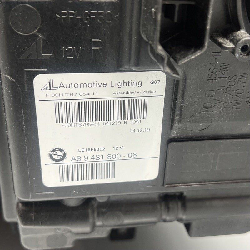 9481800 BMW X7 HEADLIGHT RIGHT PASSENGER LED 2019 2020 2021 OEM 9481800