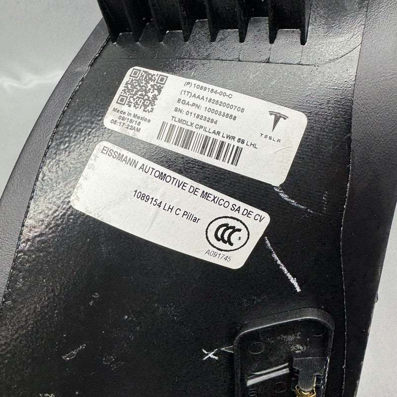 1089154-00-C TESLA MODEL X C-PILLAR LOWER TRIM LEFT REAR 2016 2017 2018 2019 2020 OEM