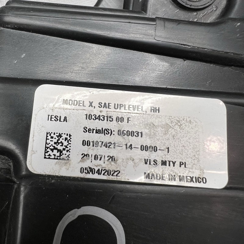 1034315-00-F TESLA MDOEL X HEADLIGHT RIGHT PASSENGER 2016 2017 2018 2019 2020 LED OEM 