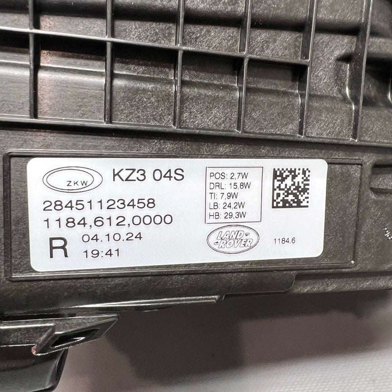 LAND ROVER DEFENDER HEADLIGHT RIGHT PASSENGER 2020 2021 2022 2023 2024