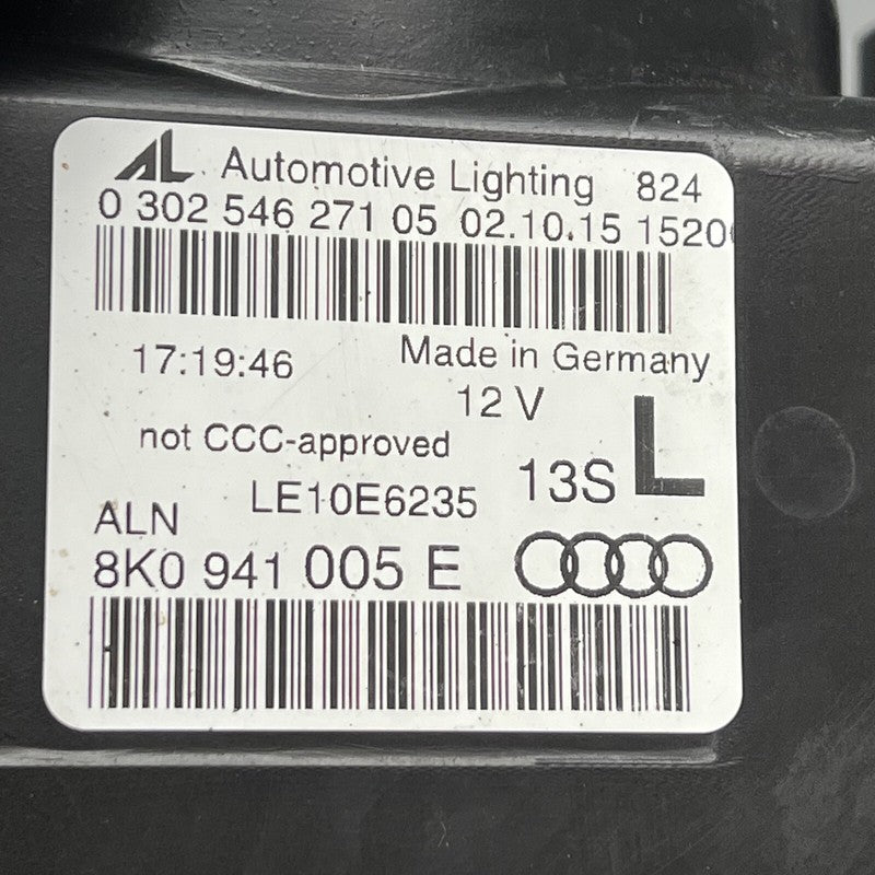 8K0941005E AUDI A4 HEADLIGHT LEFT DRIVER 2013 2014 2015 2016 BI XENON 8K0941005E