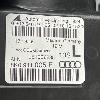 8K0941005E AUDI A4 HEADLIGHT LEFT DRIVER 2013 2014 2015 2016 BI XENON 8K0941005E
