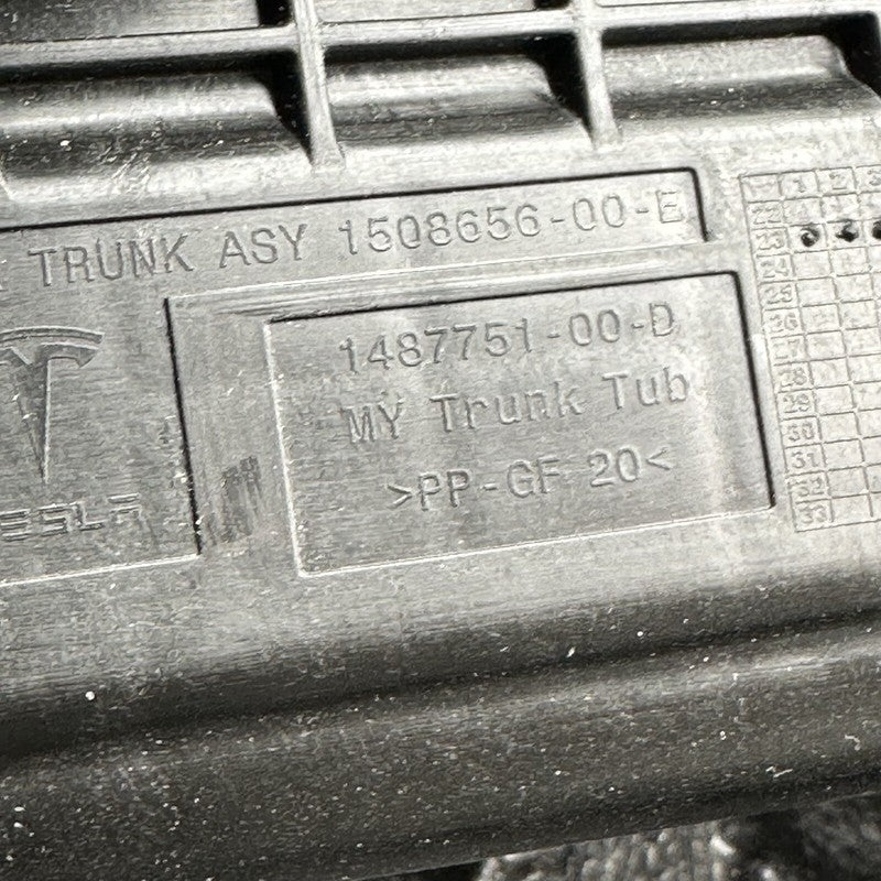 1508656-00-E TESLA MODEL Y REAR TRUNK CARGO STORAGE TUB 2020 2021 2022 2023 OEM 1508656-00-E