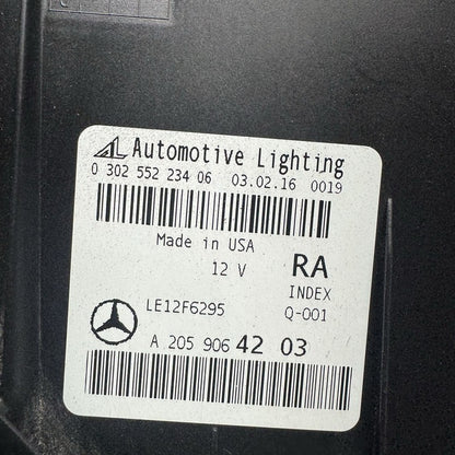 a2059064203 MERCEDES BENZ C300 HEADLIGHT C400 RIGHT PASSENGER 2015 2016 2017 2018 LED OEM