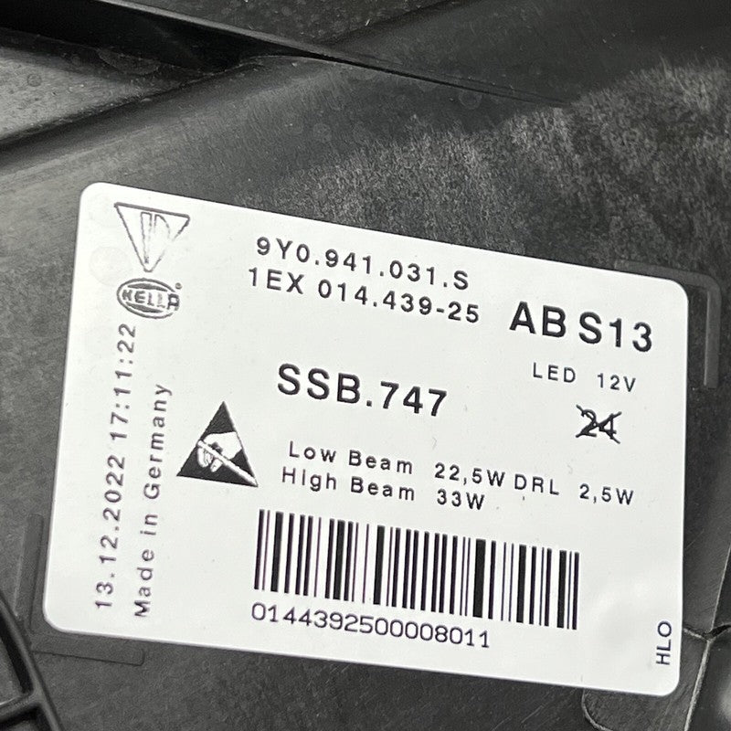 9Y0941031S PORSCHE CAYENNE HEADLIGHT LEFT DRIVER 2019 2020 2021 2022 LED OEM 9Y0941031S