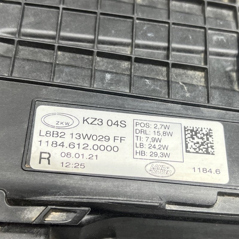 LAND ROVER DEFENDER HEADLIGHT RIGHT PASSENGER LED 2020 2021 2022 L8B2-