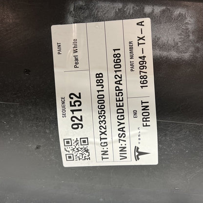 1687994-TX-A TESLA MODEL Y FRONT BUMPER 2023 2024 OEM NON SENSOR TYPE