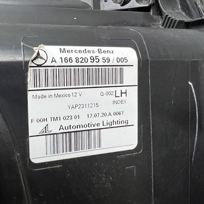 A1668209559 MERCEDES BENZ GLS 350 HEADLIGHT LEFT DRIVER 2016 2017 2018 2019 HALOGEN OEM