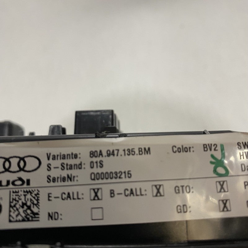 80A947135BM AUDI Q5 ROOF OVERHEAD CONSOLE DOME LIGHT SWITCH 80A947135BM 2018 2019 OEM