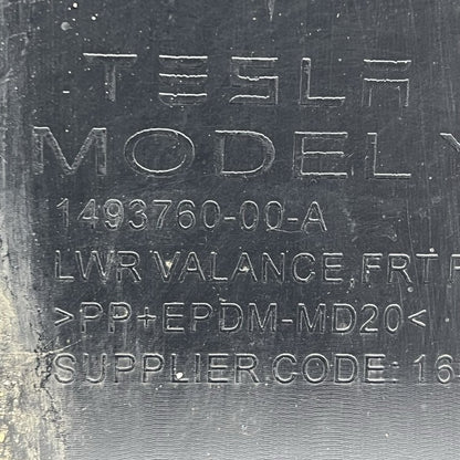 1493760-00-A TESLA MODEL Y FRONT BUMPER LOWER SPLASH SHILED 2020 2021 2022 2023 1493760-00-A