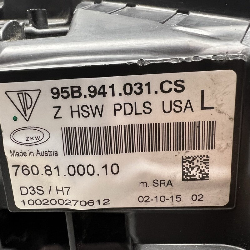 95B941031CS PORSCHE MACAN TURBO HEADLIGHT LEFT DRIVER 2015 2016 2017 2018 XENON OEM